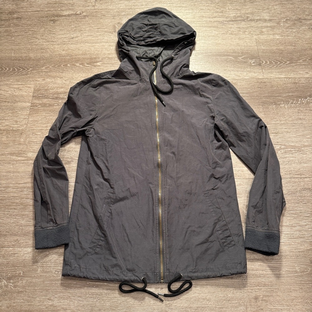 Comune Jacket Women S Black Cotton Nylon Full Zip Hooded Minimalist Gorpcore